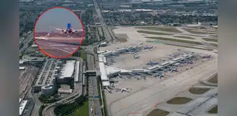 Captan preciso instante en que avión de Southwest Airlines estuvo a punto de chocar con jet privado en aeropuerto de Midway Captan preciso instante en que avión de Southwest Airlines estuvo a punto de chocar con jet privado en aeropuerto de Midway