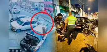 Cámaras graban impactante accidente en La Victoria: auto choca contra 3 vehículos y deja un herido Cámaras graban impactante accidente en La Victoria: auto choca contra 3 vehículos y deja un herido