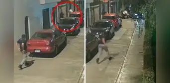 Cámaras de seguridad captan el preciso instante en que 3 sicarios asesinan de 15 disparos a pasajero de taxi en Surco Cámaras de seguridad captan el preciso instante en que 3 sicarios asesinan de 15 disparos a pasajero de taxi en Surco