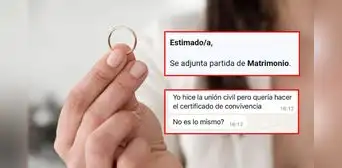 Quiso tramitar un certificado de convivencia, pero terminó con un acta de matrimonio: "Me casé por error"