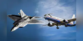 F-22 raptor, el avión militar más moderno del mundo, prueba sus actualizaciones en el Boeing 757