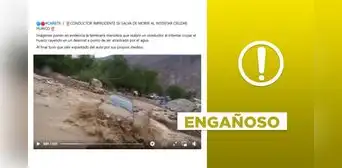 Video de vehículo arrastrado por el desborde de un río en Cañete no ocurrió en 2025 Video de vehículo arrastrado por el desborde de un río en Cañete no ocurrió en 2025
