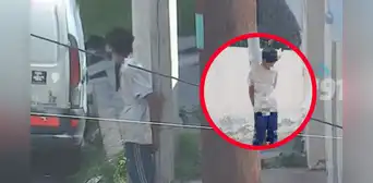 Atraparon a supuesto ladrón, lo amarraron en un poste de la calle y le colgaron un cartel: “A la familia no se le roba” Atraparon a supuesto ladrón, lo amarraron en un poste de la calle y le colgaron un cartel: “A la familia no se le roba”