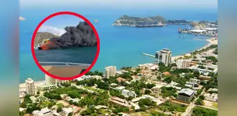 Embarcación se incendió por un cortocircuito con pasajeros a bordo en Santa Marta, Colombia: ocupantes se lanzaron al agua Embarcación se incendió por un cortocircuito con pasajeros a bordo en Santa Marta, Colombia: ocupantes se lanzaron al agua