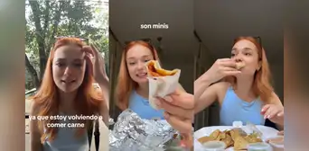 Tiktoker vegetariana come tacos mexicanos tras 9 años sin comer carne, "los comería todos los días" Tiktoker vegetariana come tacos mexicanos tras 9 años sin comer carne, "los comería todos los días"