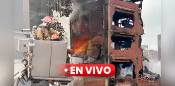Incendio en Centro de Lima EN VIVO: colapsan estructuras de edificio y advierten que siniestro podría durar hasta el domingo