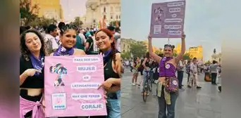 Día Internacional de la Mujer: Milena Warthon se hace presente en la marcha del 8M en Lima Día Internacional de la Mujer: Milena Warthon se hace presente en la marcha del 8M en Lima