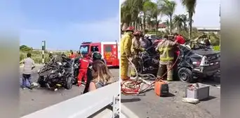 Trágico accidente en la Panamericana Sur: auto se estrelló contra baranda cerca de un grifo Primax