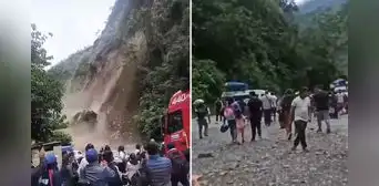 Video impactante muestra el derrumbe de cerro que bloqueó la vía Huánuco-Tingo María y dejó miles de vehículos varados