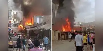 Fuerte incendio en Santa Clara, cerca del cementerio en Ate, moviliza 5 unidades de bomberos Fuerte incendio en Santa Clara, cerca del cementerio en Ate, moviliza 5 unidades de bomberos