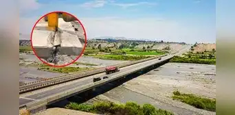 Cierran puente de 50 años al norte de Lima tras detectar grietas y riesgo de colapso por el aumento del caudal