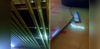 Cae pieza metálica del techo de local de Cineplanet: clientes grabaron incidente Cae pieza metálica del techo de local de Cineplanet: clientes grabaron incidente