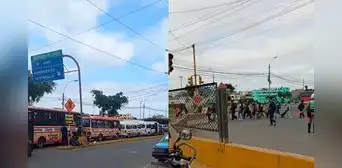 Cierre avenida faucett: pasajeros caminan con sus maletas para llegar al Aeropuerto Jorge Chávez