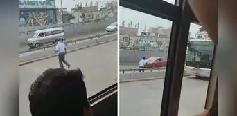 Chofer dejó unidad del Metropolitano con pasajeros y usuarios bromean: "Era su pausa activa"