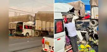 No pudo frenar a tiempo: combi embiste tráiler y deja 3 muertos en la Panamericana Norte No pudo frenar a tiempo: combi embiste tráiler y deja 3 muertos en la Panamericana Norte