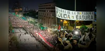 Marcha contra la delincuencia: manifestantes toman ambos carriles de av. Abancay y protestan frente al Congreso Marcha contra la delincuencia: manifestantes toman ambos carriles de av. Abancay y protestan frente al Congreso
