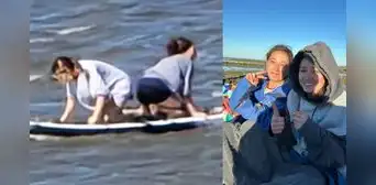 Dos adolescentes surfistas logran sobrevivir 16 horas en el mar en una tabla inflable tras quedar a la deriva Dos adolescentes surfistas logran sobrevivir 16 horas en el mar en una tabla inflable tras quedar a la deriva