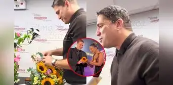 Paco Bazán se conmueve en vivo tras recibir un ramo de flores amarillas: "Nunca me ha pasado esto en la vida"