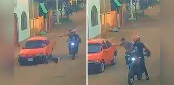 Cámara de seguridad capta el preciso instante en que sicarios asesinan a dos personas dentro de un auto en Ica Cámara de seguridad capta el preciso instante en que sicarios asesinan a dos personas dentro de un auto en Ica