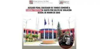 Juzgado Penal Colegiado de Tumbes condenó a cadena perpetua a sujeto por delito de violación sexual de menor de edad Juzgado Penal Colegiado de Tumbes condenó a cadena perpetua a sujeto por delito de violación sexual de menor de edad