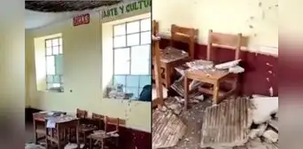 Techo de aula colapsa en plena clase y escolares quedaron heridos en Ayacucho