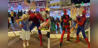 Adulta mayor se toma peculiar foto con superhéroes Spider-man y Deadpool y se vuelve viral: "La abuela Mery Wey" Adulta mayor se toma peculiar foto con superhéroes Spider-man y Deadpool y se vuelve viral: "La abuela Mery Wey"