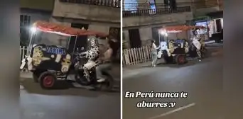 Comerciante ambulante sorprende al usar disfraz de vaquita para vender leche: "Venta con estilo"