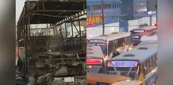 Vehículos varados por "varios minutos": intenso tráfico en Panamericana Norte luego de que bus se incendiara en SMP