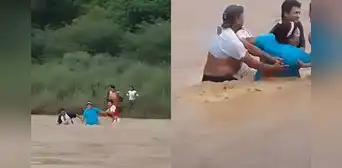 Enfermera de Piura arriesga su vida y cruza río de aguas turbias para atender a comunidad de Hualcas Enfermera de Piura arriesga su vida y cruza río de aguas turbias para atender a comunidad de Hualcas