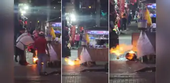 Balón de gas de carrito emolientero se incendia en Gamarra y desata pánico entre comerciantes y transeúntes Balón de gas de carrito emolientero se incendia en Gamarra y desata pánico entre comerciantes y transeúntes