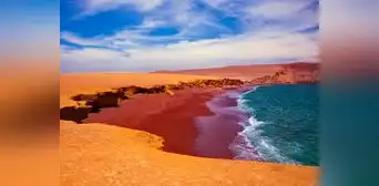 Esta es la única playa roja de Sudamérica que nació de erupciones volcánicas milenarias: se ubica en concurrida zona turística de Perú Esta es la única playa roja de Sudamérica que nació de erupciones volcánicas milenarias: se ubica en concurrida zona turística de Perú