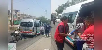 Accidente en Carabayllo: conductora herida luego de que su moto embistiera una combi Accidente en Carabayllo: conductora herida luego de que su moto embistiera una combi