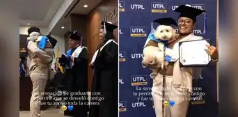Joven conmueve al asistir a su graduación junto a su perrito: “Gracias por desvelarte conmigo” Joven conmueve al asistir a su graduación junto a su perrito: “Gracias por desvelarte conmigo”
