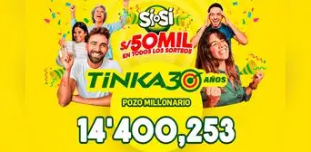 Resultados de La Tinka del domingo 13 de abril: números ganadores, premios y el Pozo Millonario Resultados de La Tinka del domingo 13 de abril: números ganadores, premios y el Pozo Millonario
