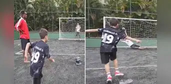 Hijo de André Carrillo sorprende al streamer Cristorata en el fútbol y usuarios aseguran: "Futuro crack"