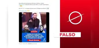 Nayib Bukele no dijo que Daniel Noboa iba a combatir la criminalidad con un tatuaje en el brazo: es un montaje
