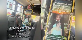 Chofer peruano decora su bus con foto de su esposa y es viral en redes: "Si no te presumen, ahí no es"