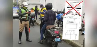Motociclistas que no usen cascos autorizados ni chalecos con número de placa serán multados con S/428