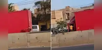 Cámara de seguridad capta el momento en que delincuentes asaltan tráiler y secuestran al chofer en Cercado de Lima Cámara de seguridad capta el momento en que delincuentes asaltan tráiler y secuestran al chofer en Cercado de Lima