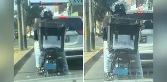 Peruano felicita a motociclista por mostrar su placa en casco y mochila delivery: "El que nada debe, nada teme"