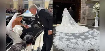 Alejandra Baigorria deslumbra con su imponente vestido blanco al llegar a su boda para darle el "sí" a Said Palao Alejandra Baigorria deslumbra con su imponente vestido blanco al llegar a su boda para darle el "sí" a Said Palao