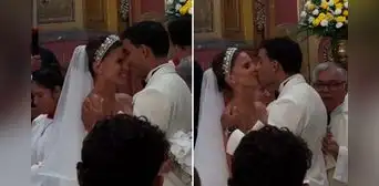 Alejandra Baigorria y Said Palao se dieron el sí en el altar en medio de lágrimas: esposos juraron amarse para siempre