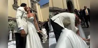 De la emoción al susto: Said Palao casi deja caer a Alejandra Baigorria en su primer día de casados De la emoción al susto: Said Palao casi deja caer a Alejandra Baigorria en su primer día de casados