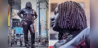 Nueva York: qué se sabe de la estatua de una mujer afromearicana de bronce que apareció en Times Square