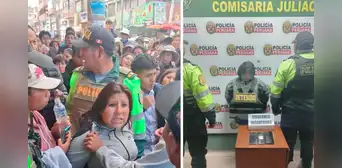 Pobladores en Juliaca intentan linchar a mujer que robó celular a adolescente Pobladores en Juliaca intentan linchar a mujer que robó celular a adolescente