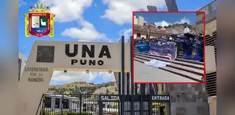 Gran marcha en Puno: UNA protesta contra la municipalidad provincial y reclama terrenos frente al lago Titicaca Gran marcha en Puno: UNA protesta contra la municipalidad provincial y reclama terrenos frente al lago Titicaca