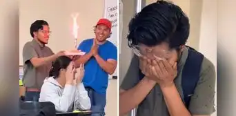 Profesor fue sorprendido por sus estudiantes y se fue a otra clase a llorar: “Es el maestro miel” Profesor fue sorprendido por sus estudiantes y se fue a otra clase a llorar: “Es el maestro miel”