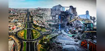 Tras 30 años, inician demolición de predios para dar paso a la autopista del Anillo Vial Periférico Tras 30 años, inician demolición de predios para dar paso a la autopista del Anillo Vial Periférico