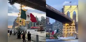 Buque de la Armada Mexicana choca contra el Puente de Brooklyn en Nueva York y deja 2 muertos: este es el video del impacto