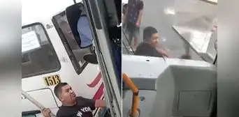 Chofer de una cúster amenaza a otro conductor de bus y le rompe sus espejos con un palazo en Cercado de Lima